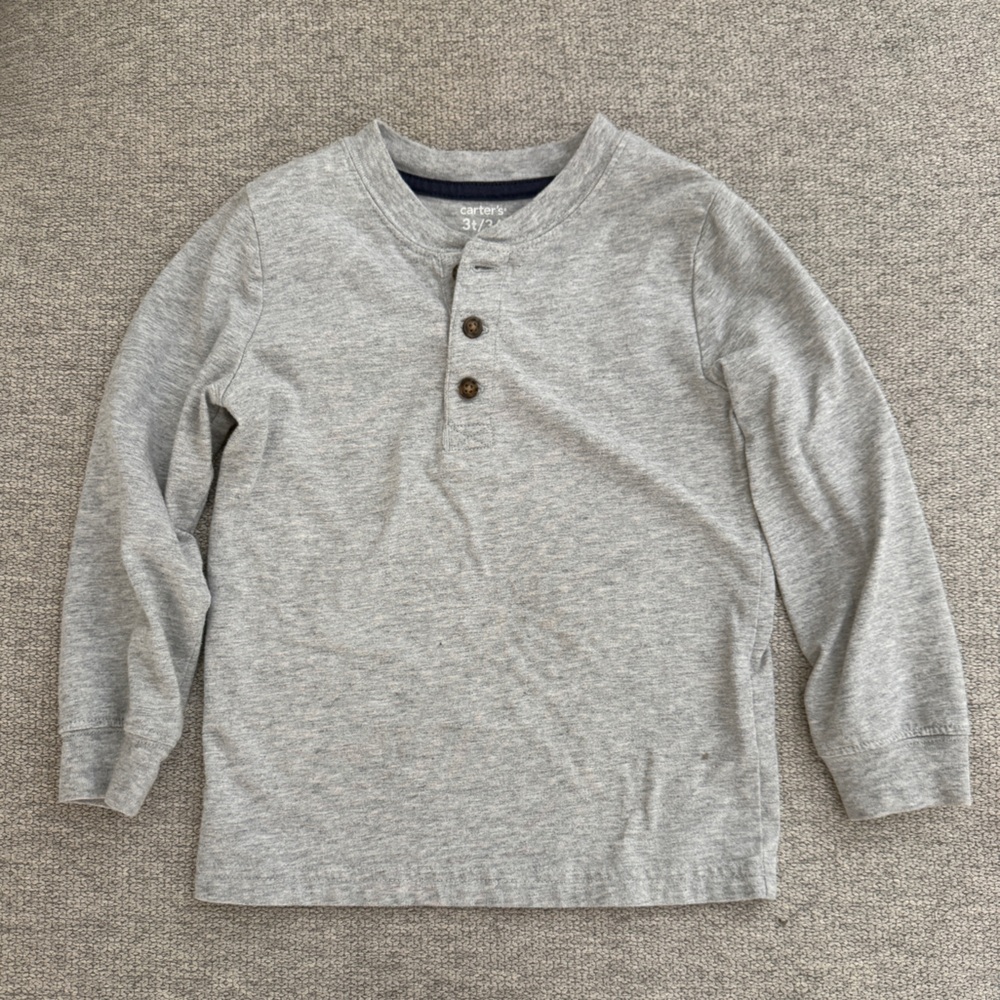 Carter's Toddler Heather Gray Henley Top